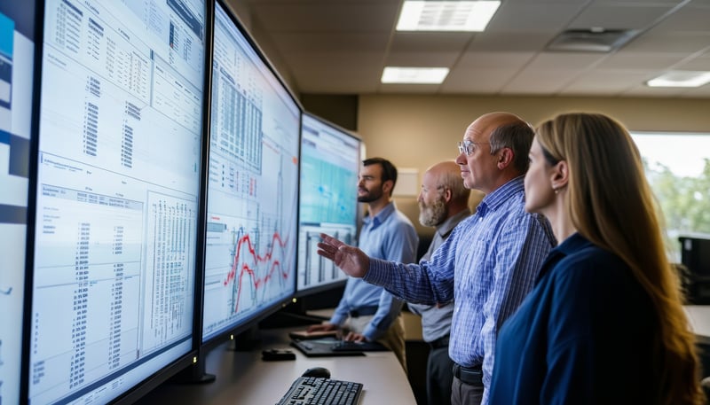 gerentes-que-colaboran-en-el-software-de-sistemas-de-gestion-del-transporte-utilizando-pantallas-grandes